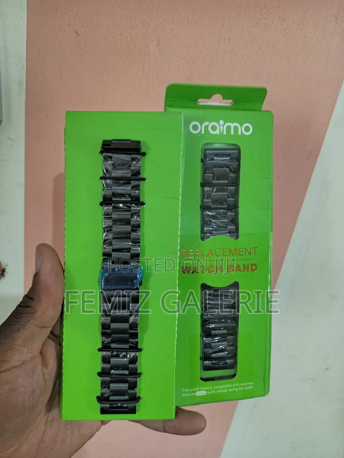 Oraimo Stainless Steel Watch Strap - Black Colour
