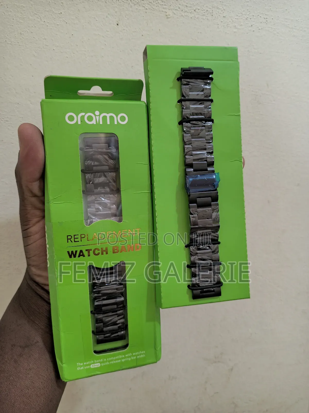 Oraimo Stainless Steel Watch Strap - Black Colour