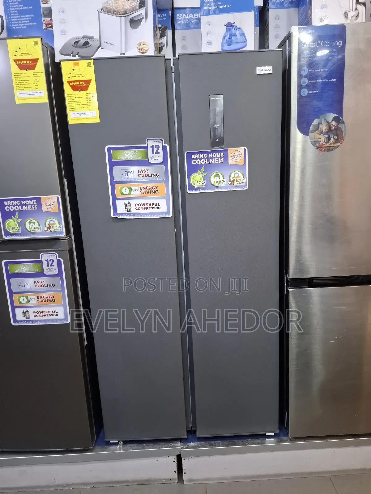 Side by Side Nasco Double Door Fridge 400 Litres