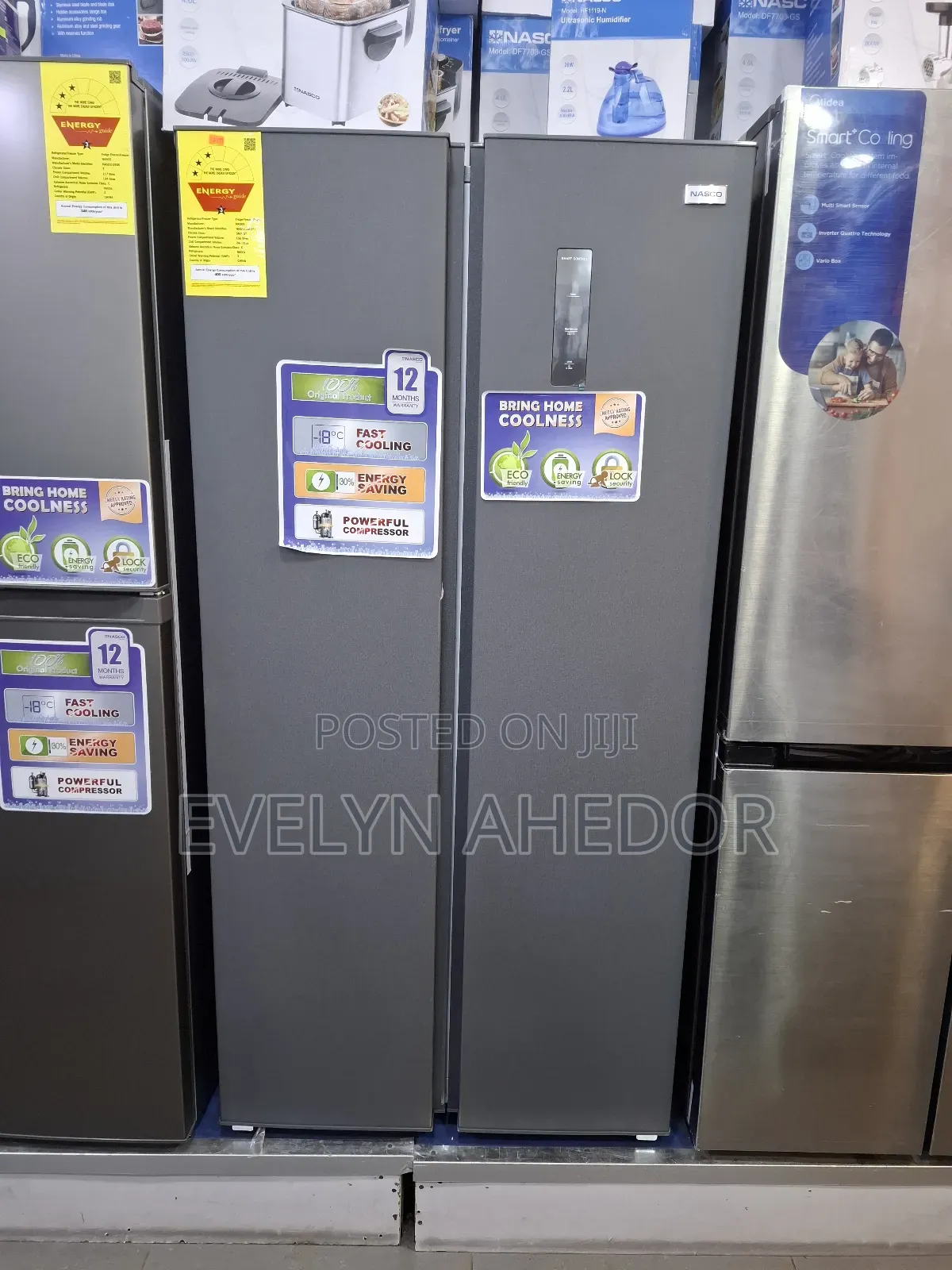Side by Side Nasco Double Door Fridge 400 Litres