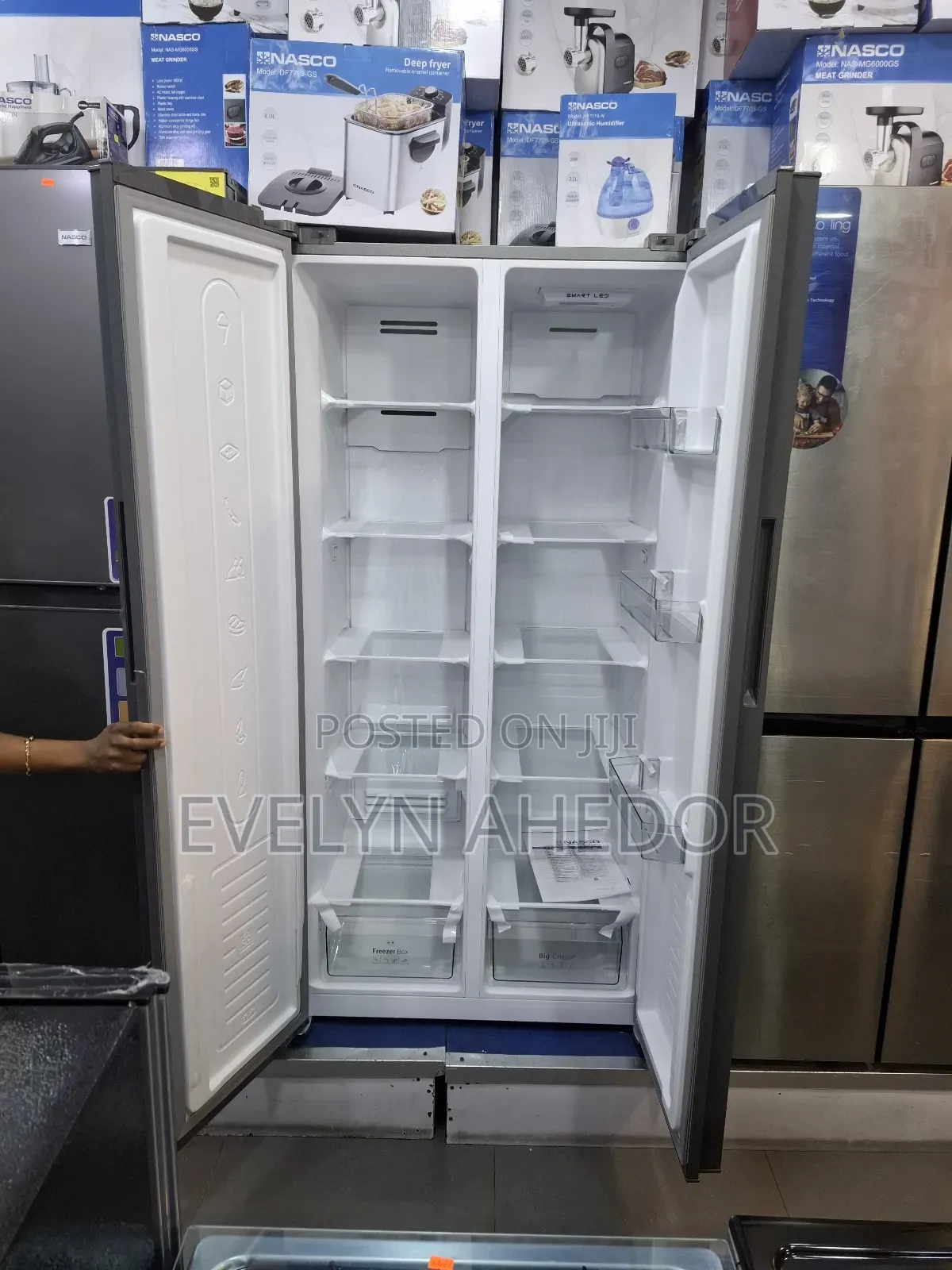 Side by Side Nasco Double Door Fridge 400 Litres
