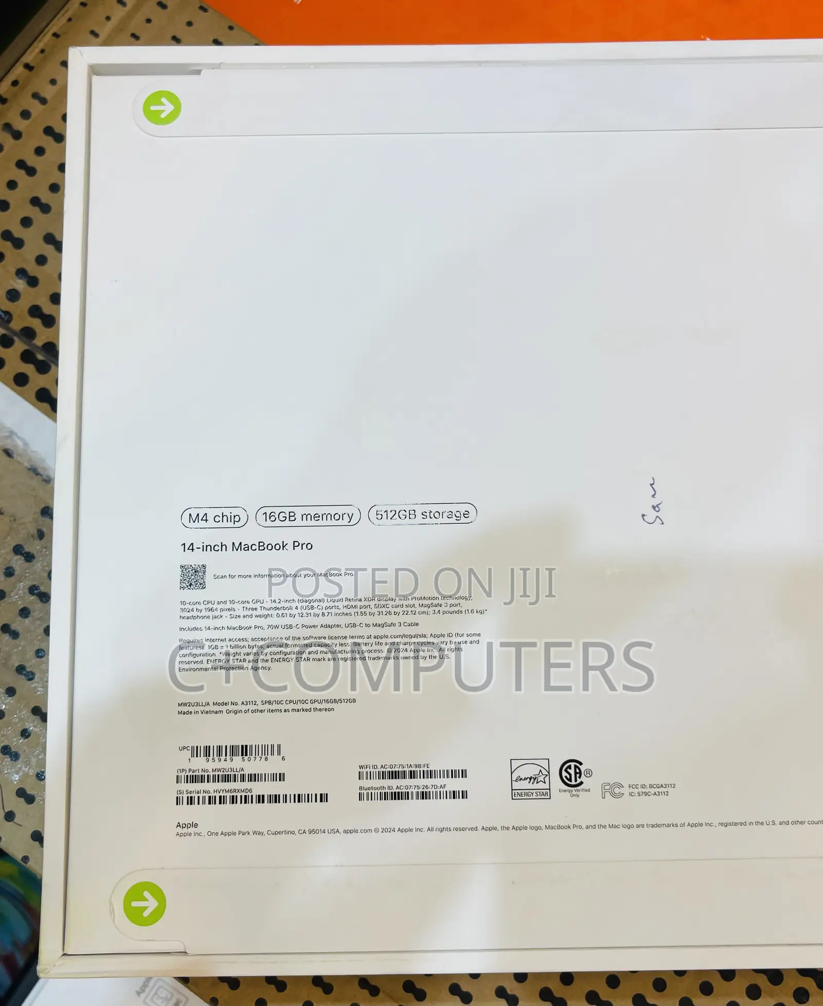 New Apple MacBook Pro 2024 M4 14-inch 16GB Apple M4 Pro SSD 512GB