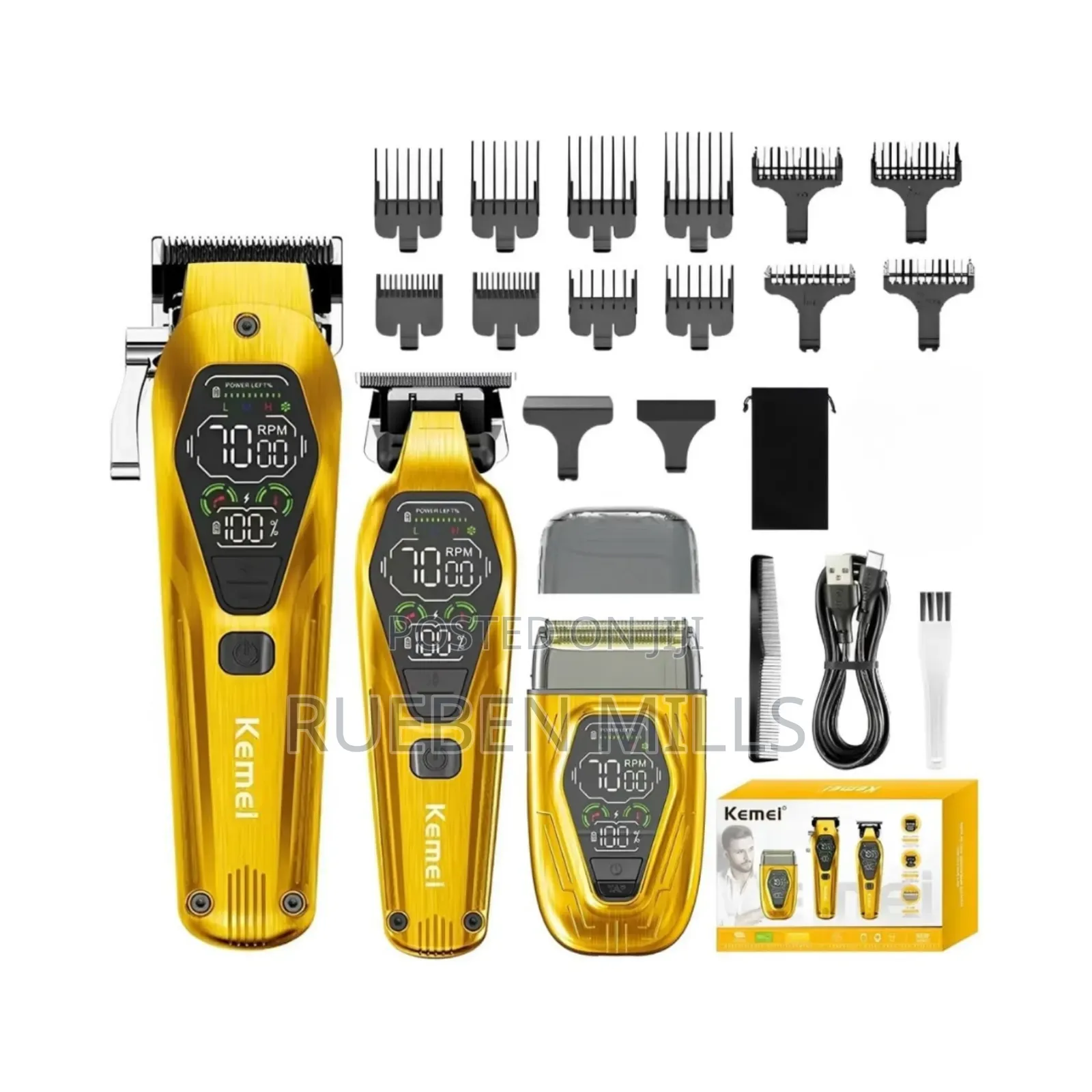 3 in 1 Gold Head Shavers Barbering Machine Beard Trimmer