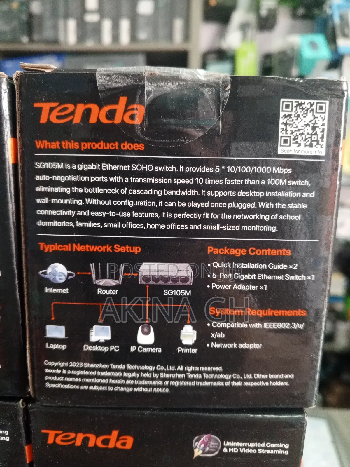 Tenda 5 Port Gigabit Ethernet Switch Sg105m