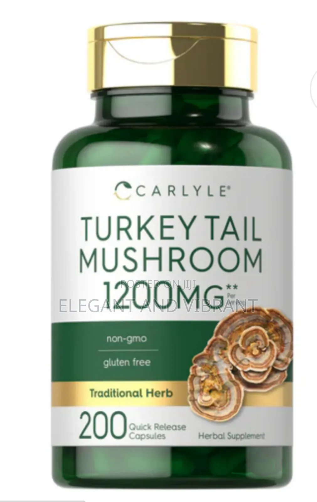 Turkey Tail Mushroom 1200mg Per Serving | 200 Capsules