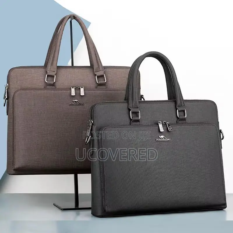 Leather Laptop Briefcase for Men, Waterproof Travel Bag