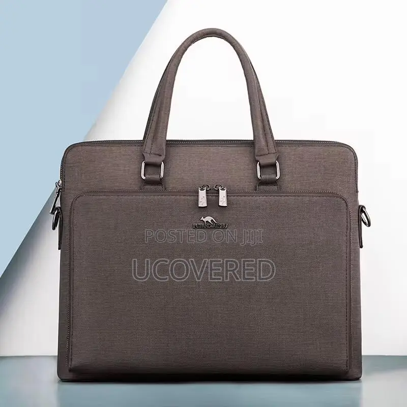 Leather Laptop Briefcase for Men, Waterproof Travel Bag
