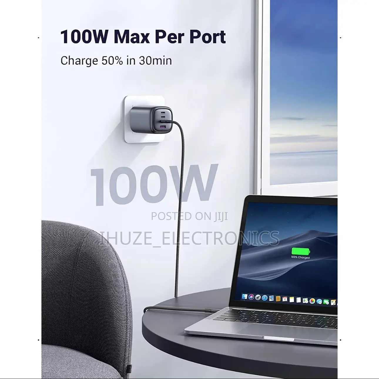 Ugreen 100w Gan Fast Charger (4 Port Usb-C/Usb) Uk Adapter