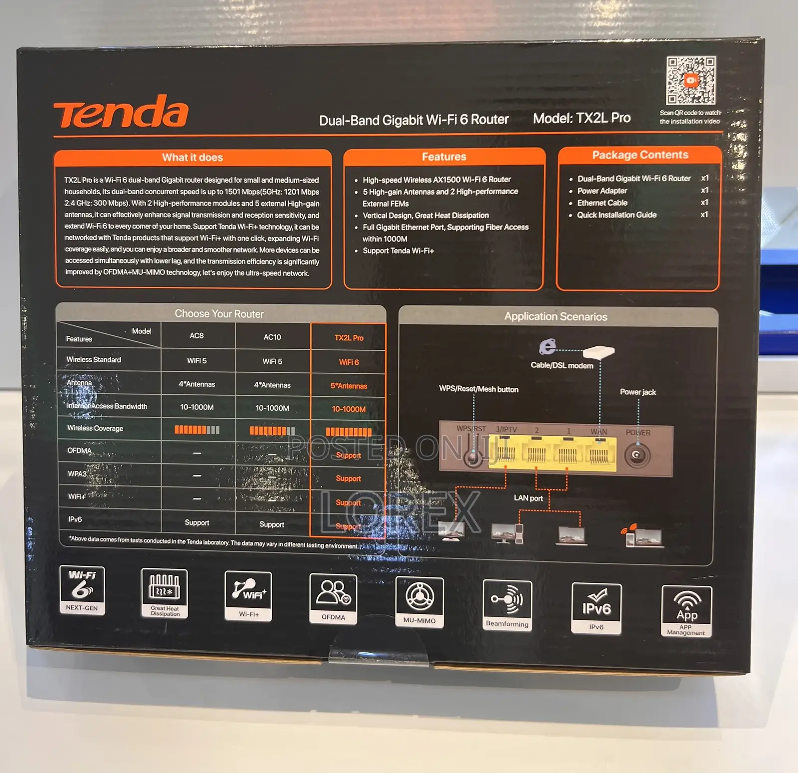 Tenda Tx2l Pro Ax1500 Dual-Band Gigabit Wi-Fi 6 Router