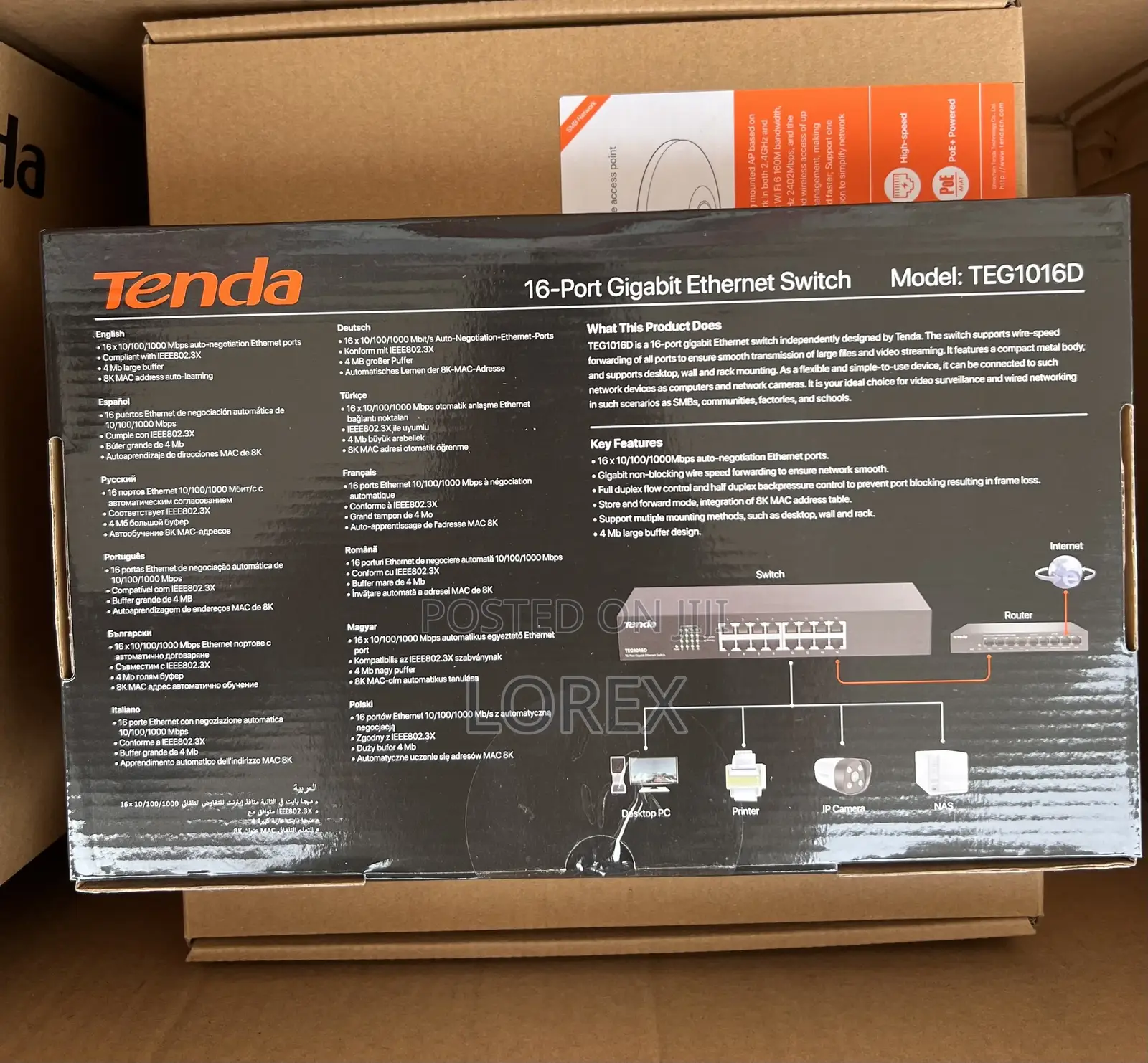 Tenda 16 Port Gigabit Switch Unmanaged Teg1016d