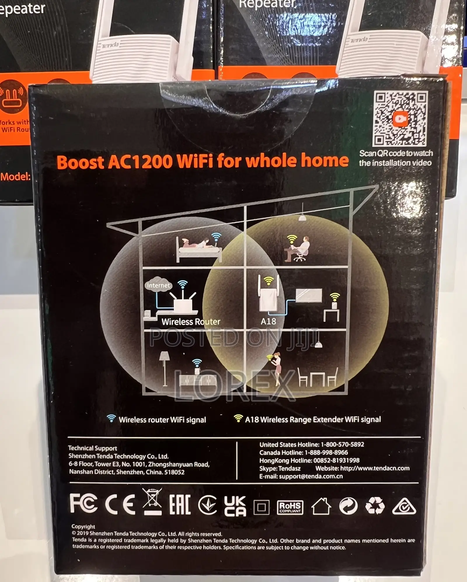 Tenda Ac1200 Wifi Range Extender Gigabit Wifi Repeater A18