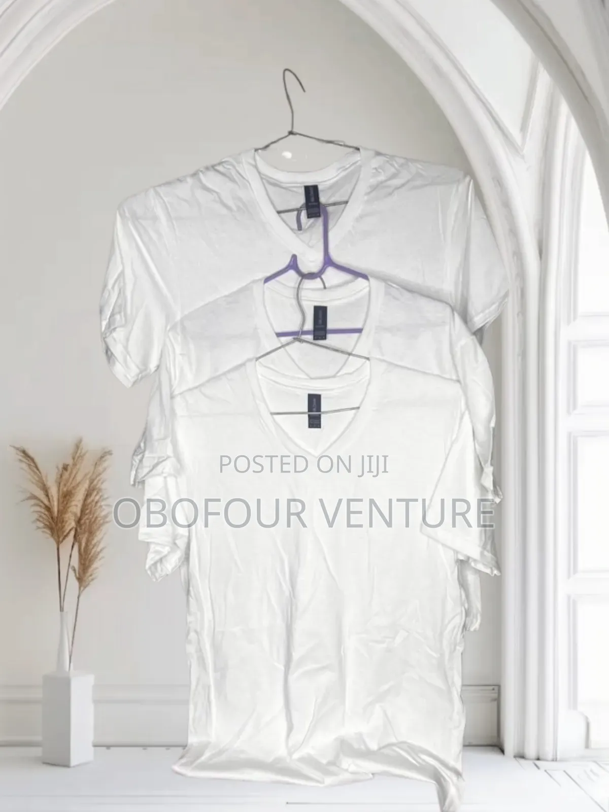 Plain White v-Neck T-Shirt , Kwame Nkruma Circle