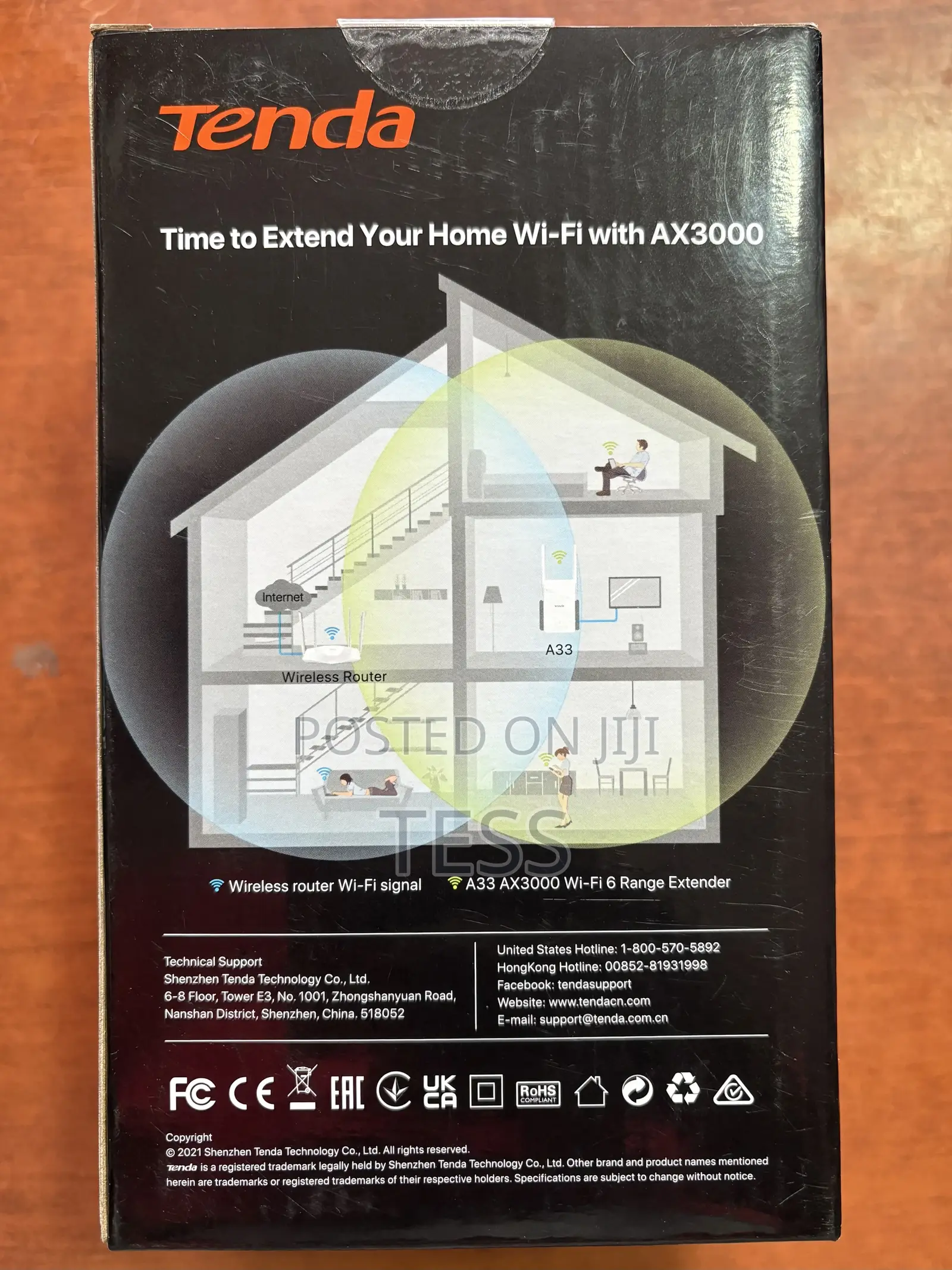 Tenda Wifi 6 Extender Ax3000 Dual Band Wifi Extender A33