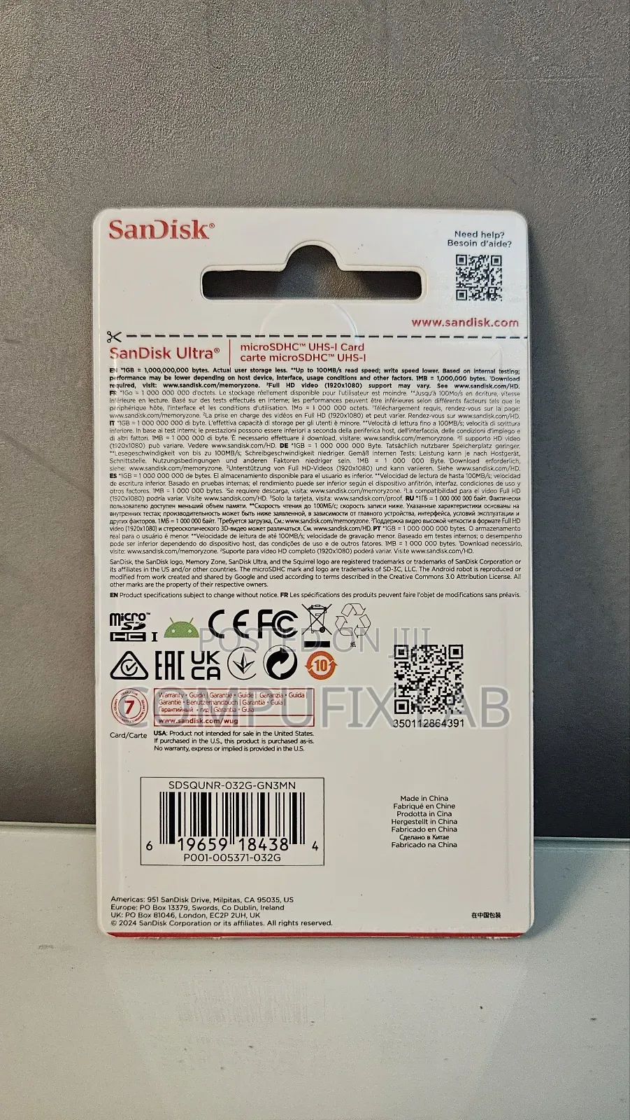 32gb Sandisk Ultra Microsdxc Card / Memory Card