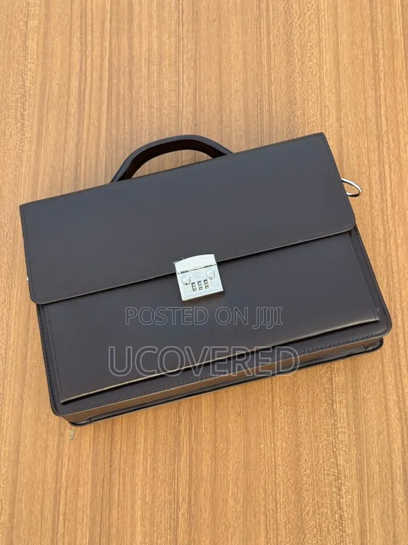 Briefcases for Business Men Leather Locking Laptop Bag