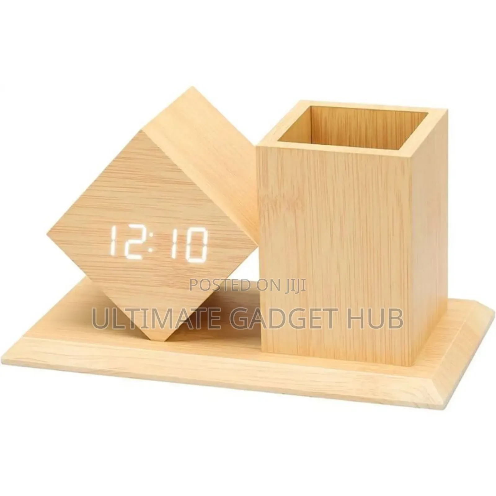 Desktop Clock With Pen Holder
