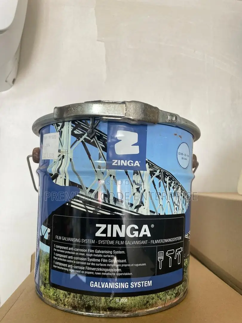 Zinga Cold Galvanizing Paint–95% Zinc Coating for Steel, 5kg