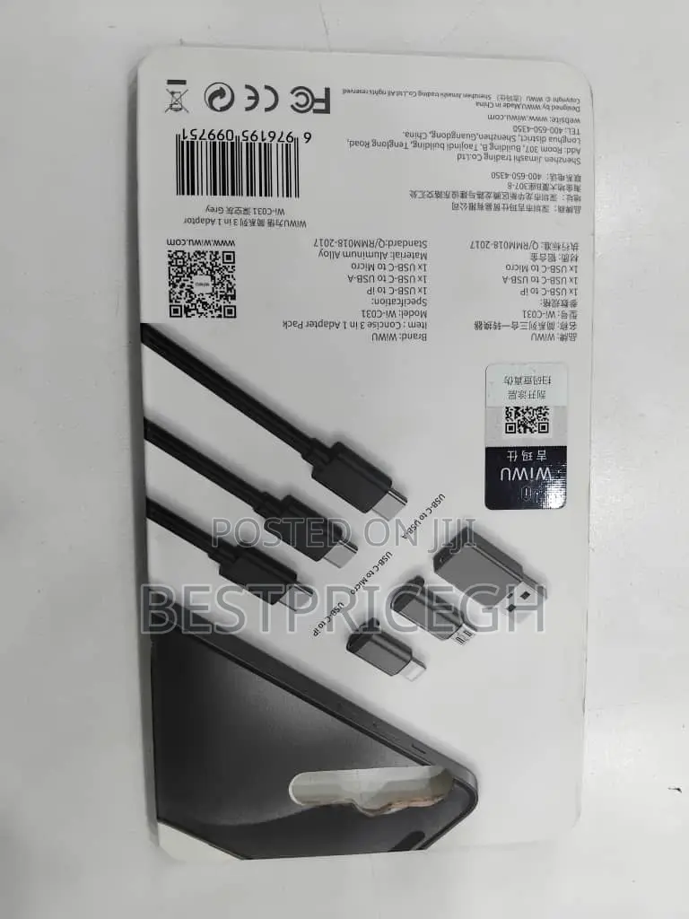 Wiwu Concise 3-in-1 Adapter Pack Grey