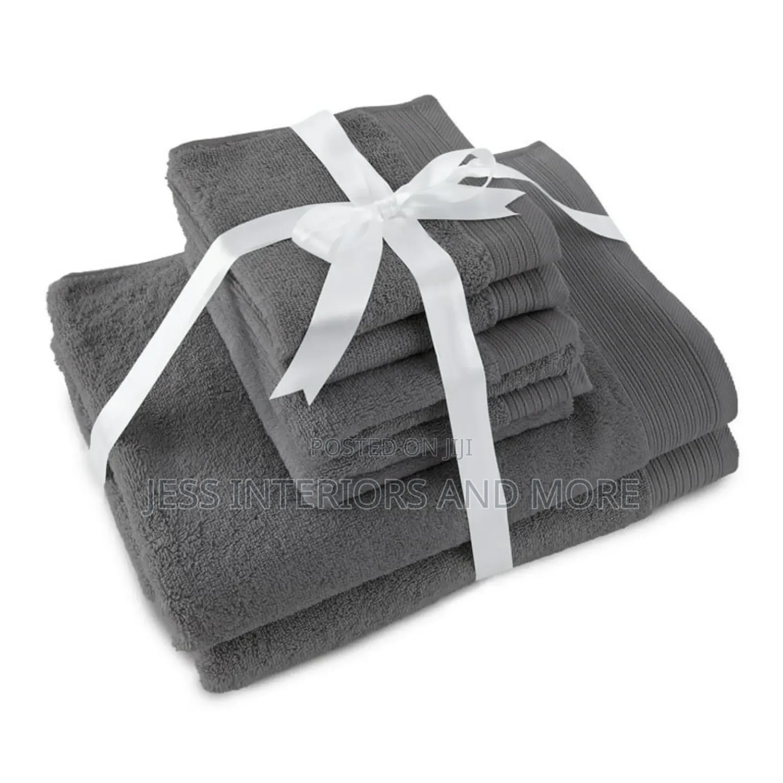 Hotel Style 100% Cotton 6-Piece Towel Set, Charcoal Sky
