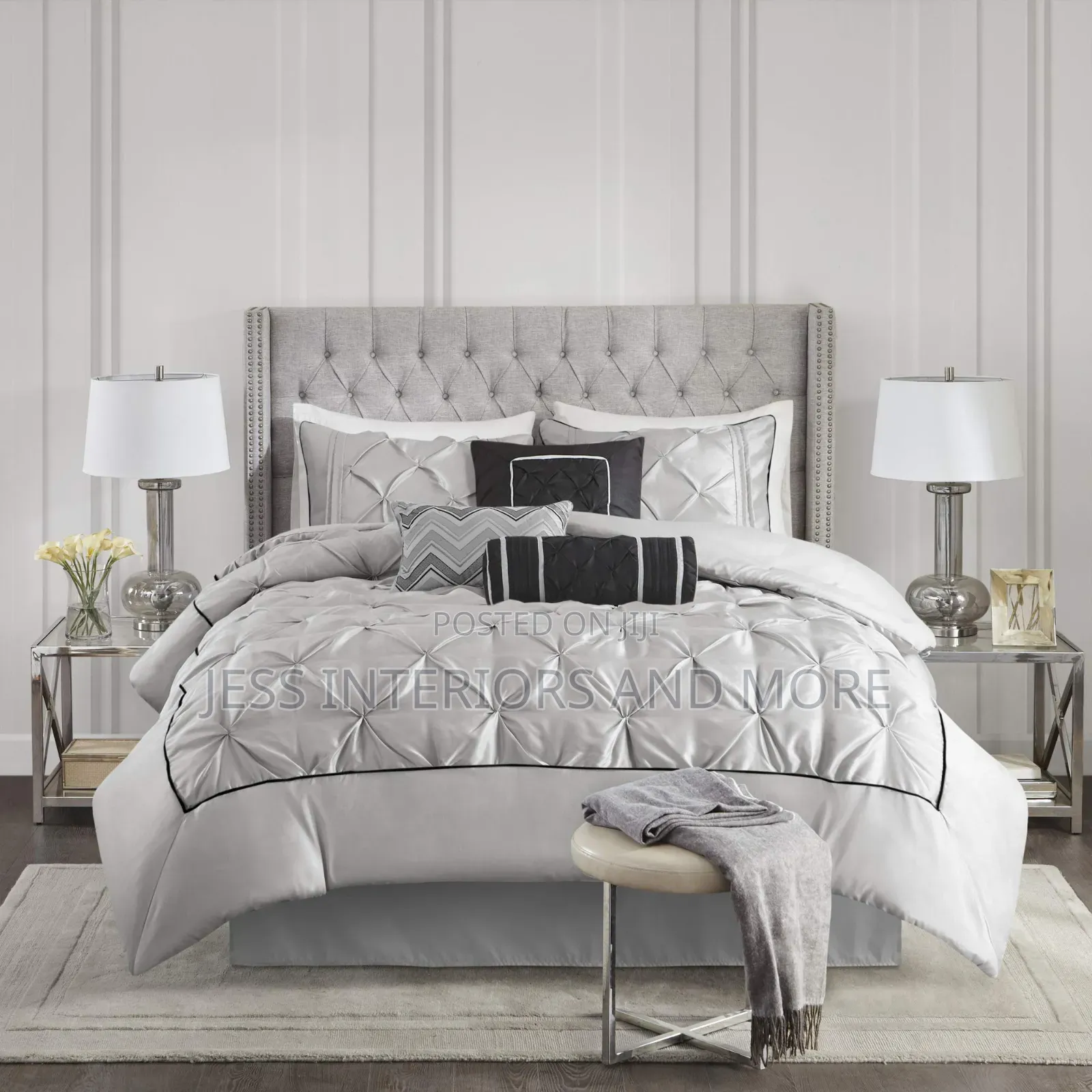 Madison Park Laurel Comforter Set, Queen, Grey