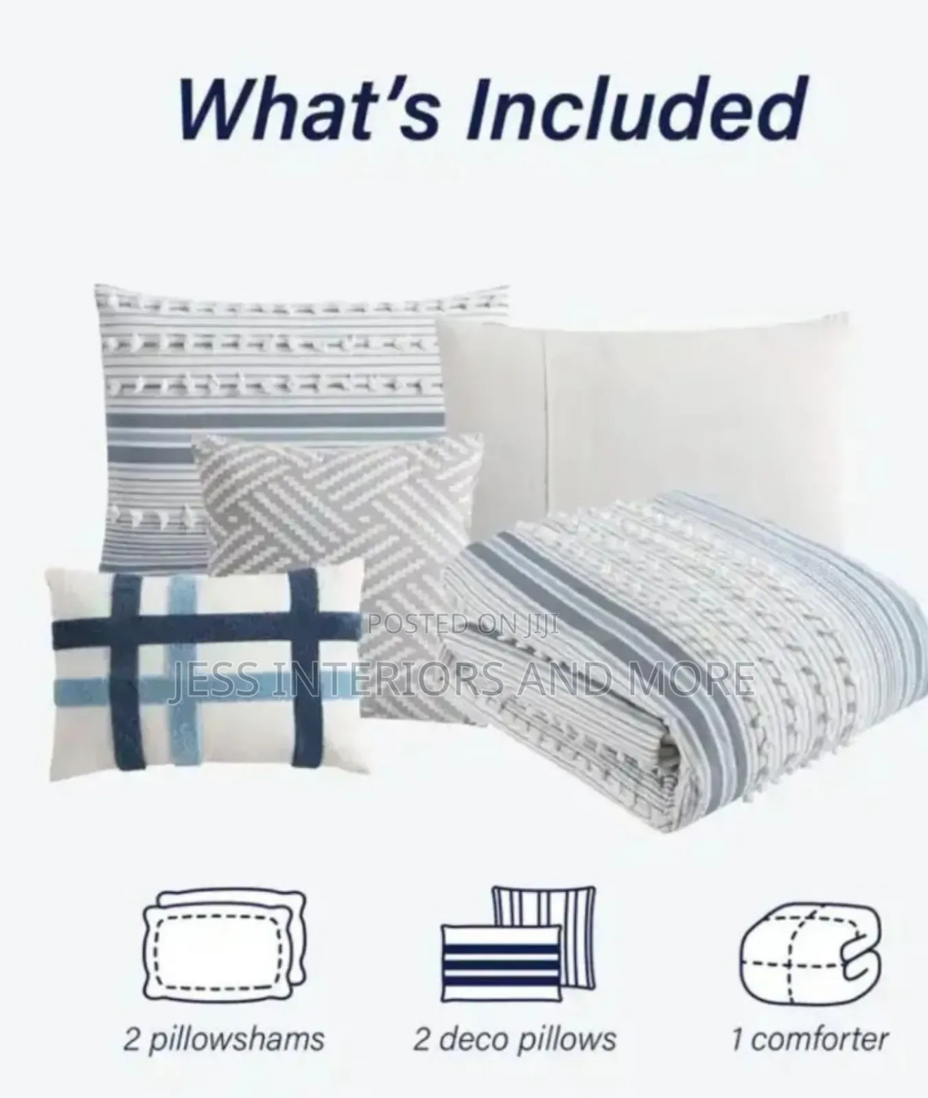 Stripes 5-Piece Bedding Comforter Set( Queen Size)
