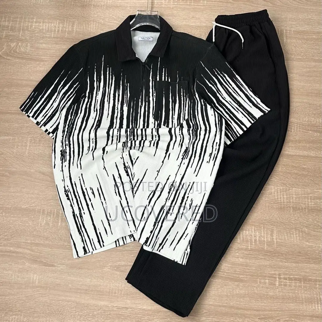 Men’S 2 Piece Top and Down Beach Vacation Outfit Pants