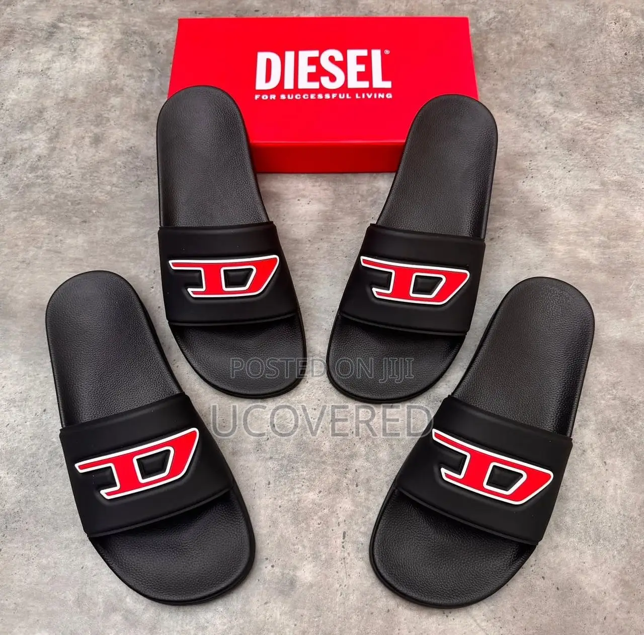 Diesel Open Toe Shower Slip on Slides/Slippers