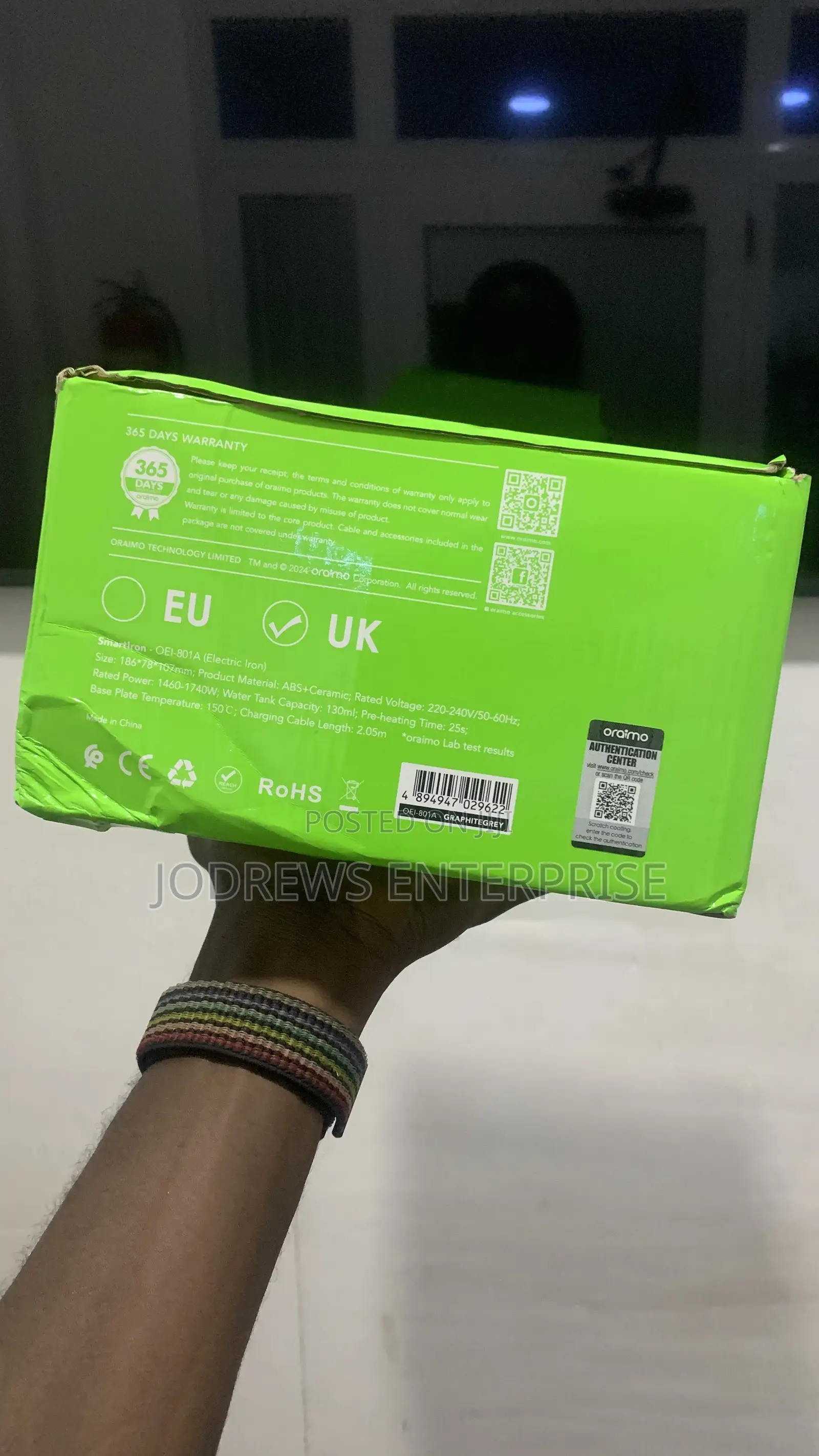 Oraimo Smartiron 1740w Portable Electric Iron