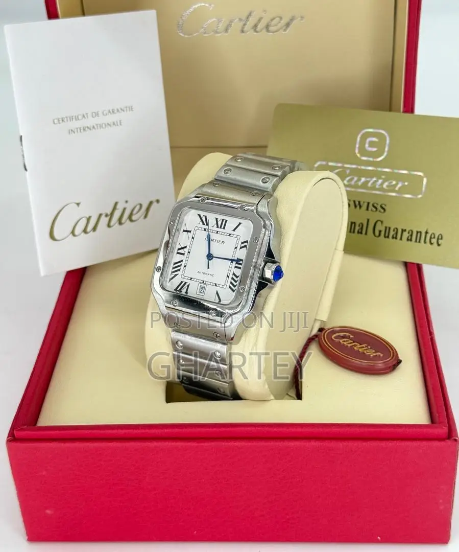 Cartier Watch || Analog Roman Numeral Display - All Silver