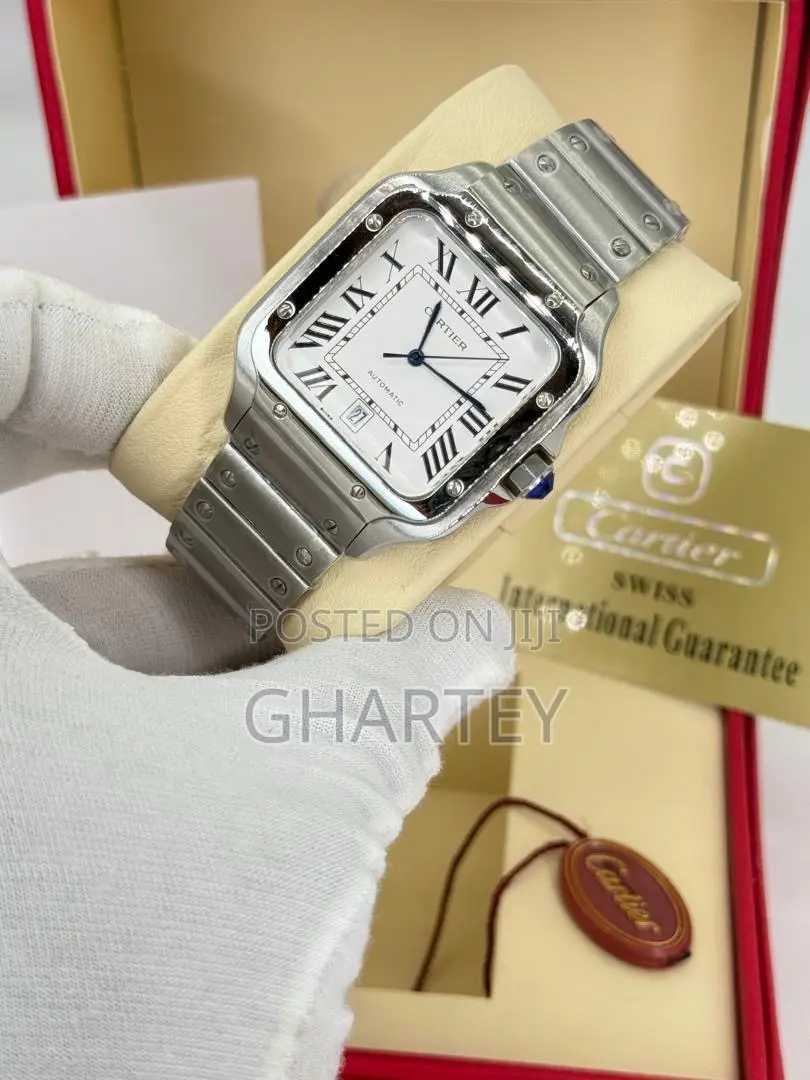 Cartier Watch || Analog Roman Numeral Display - All Silver