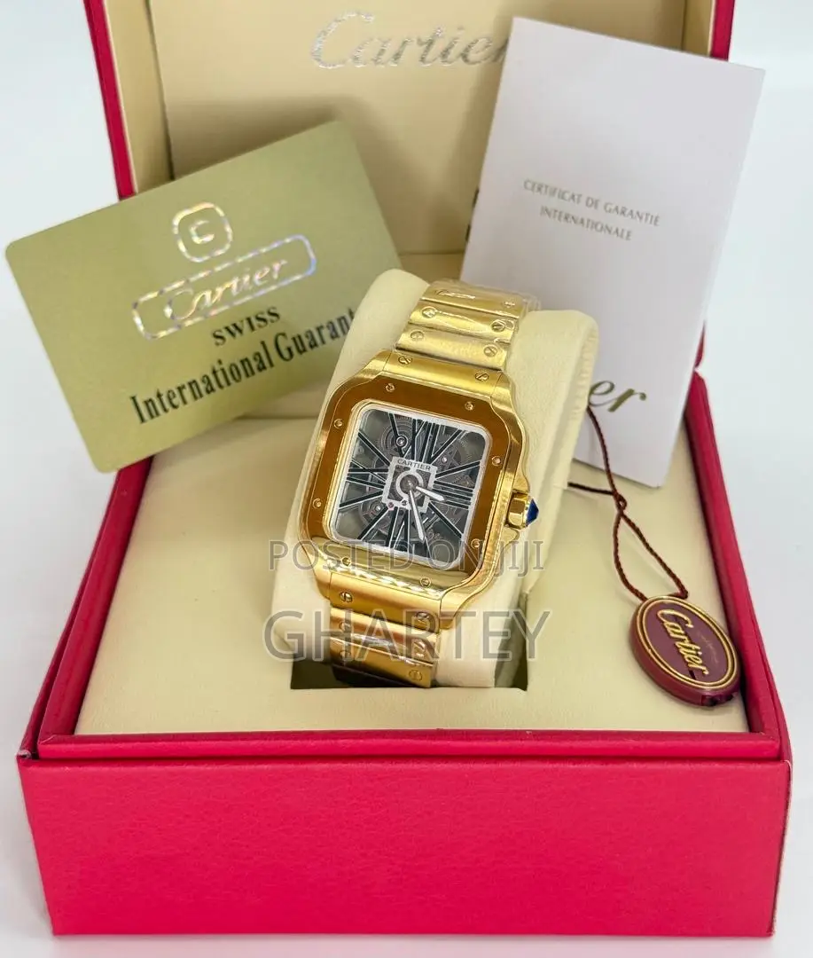 Santos De Cartier Premium Men’S Mechanical Watch - Gold