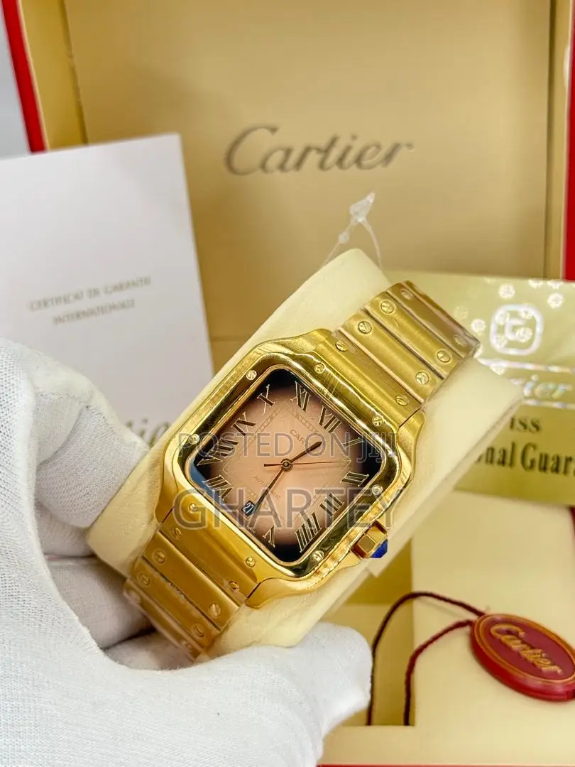 Santos De Cartier Premium Men’S Mechanical Watch - Gold