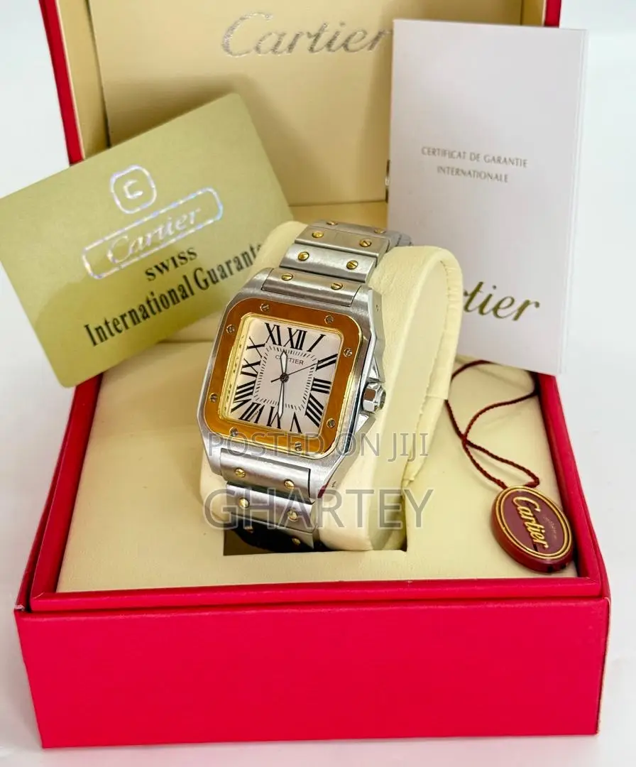 Two Toned Mechanical Analog Cartier Roman Numerals Watches