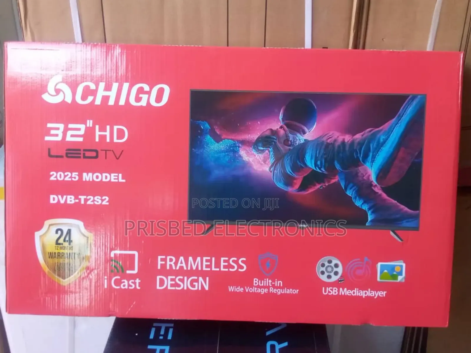 Chigo Durable 32"inches Hd Led Tv Frameless I Cast