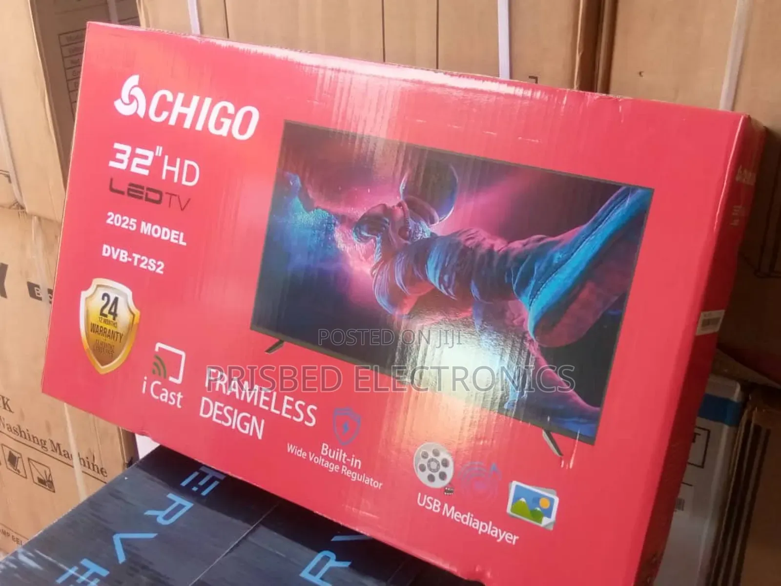 Chigo Durable 32"inches Hd Led Tv Frameless I Cast