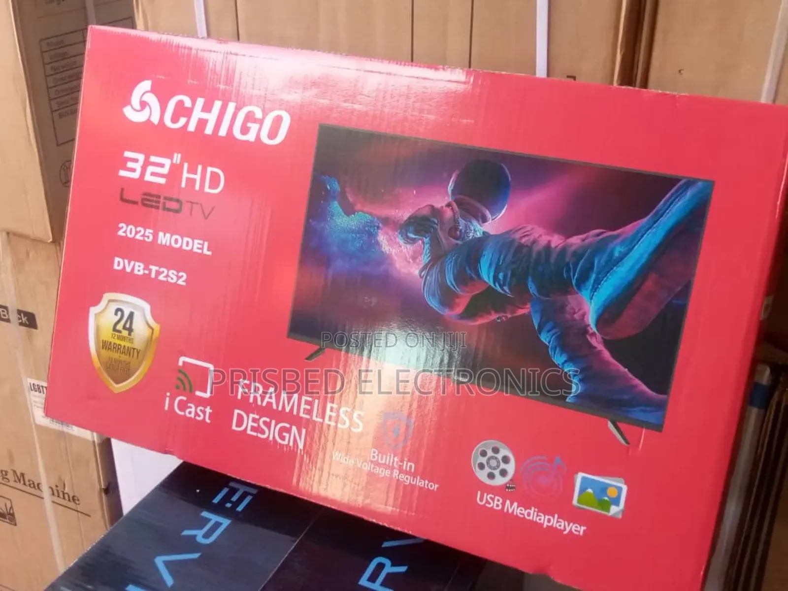 Chigo Durable 32"inches Hd Led Tv Frameless I Cast