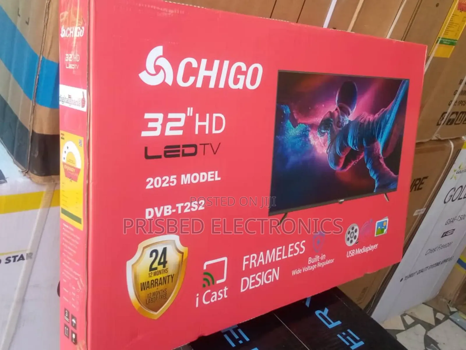 Chigo Durable 32"inches Hd Led Tv Frameless I Cast