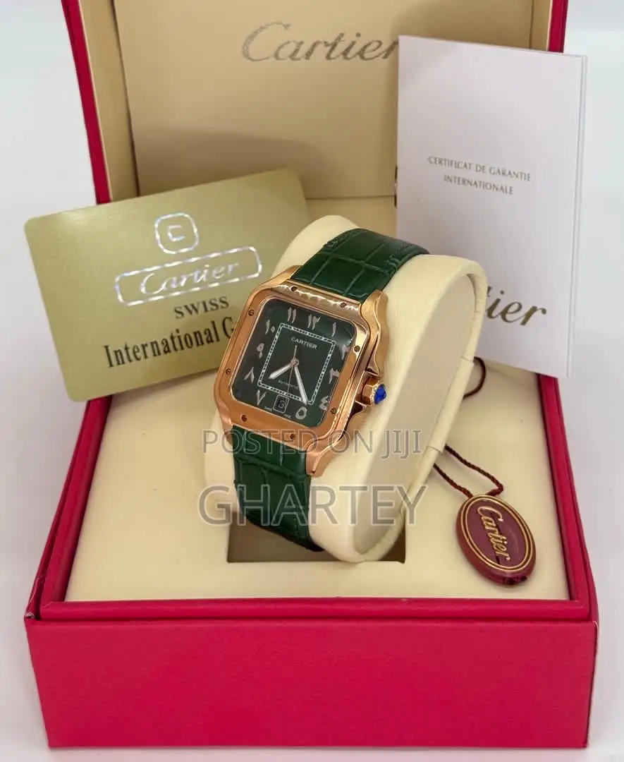 Cartier Santos Mechanical Analog Date Display Watch for Men