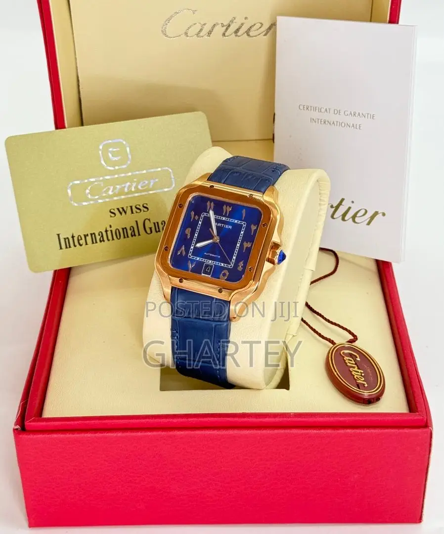 Cartier Santos Mechanical Analog Date Display Watch for Men