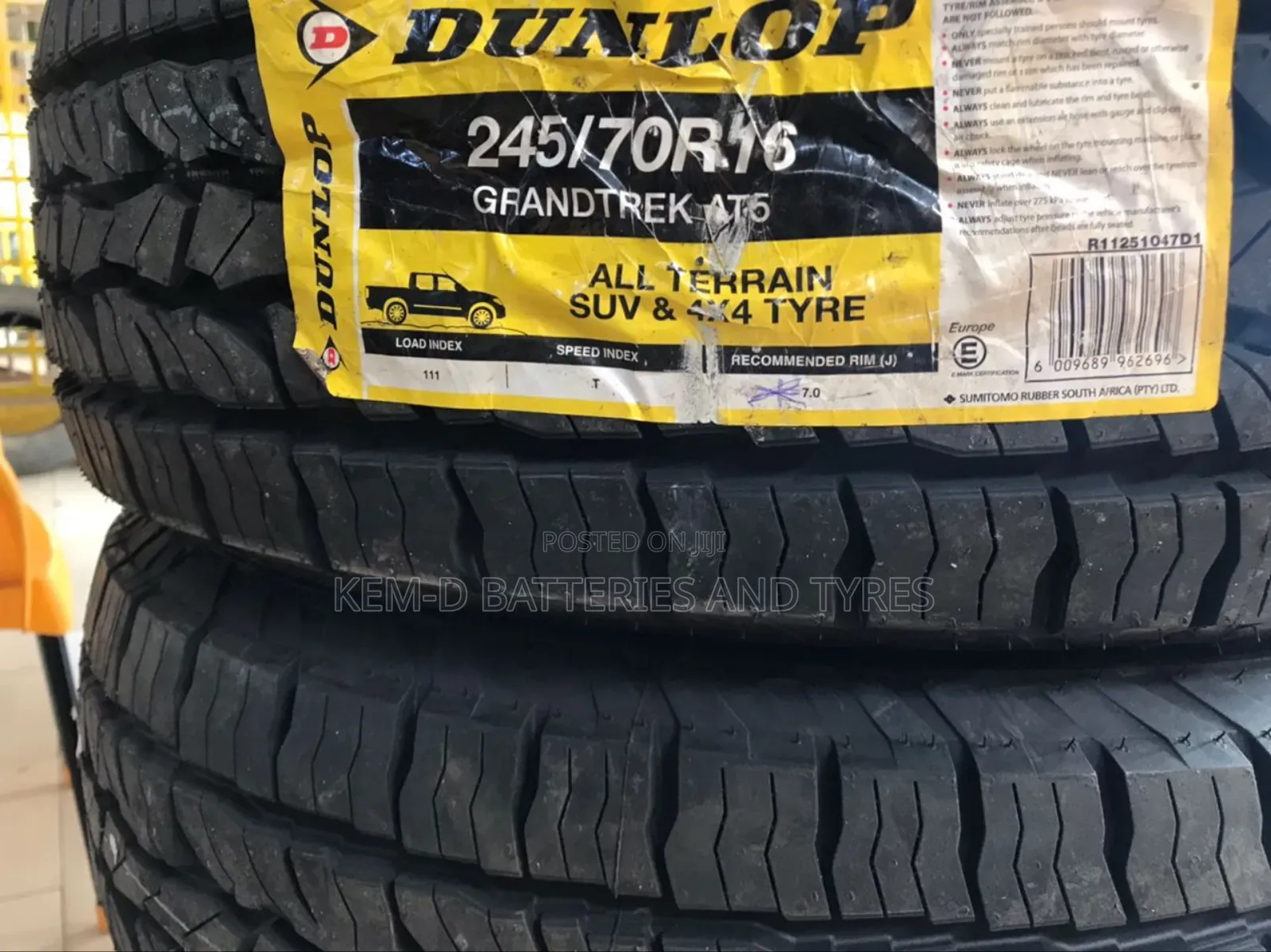 245/70r16 Dunlop Tyres - All Terrain + Free Delivery
