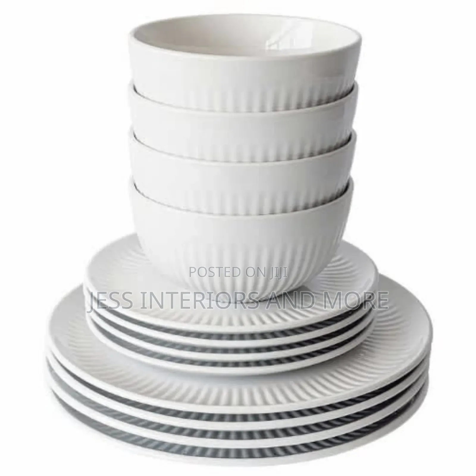 Over Back 12-Piece Porcelain Dinnerware Set