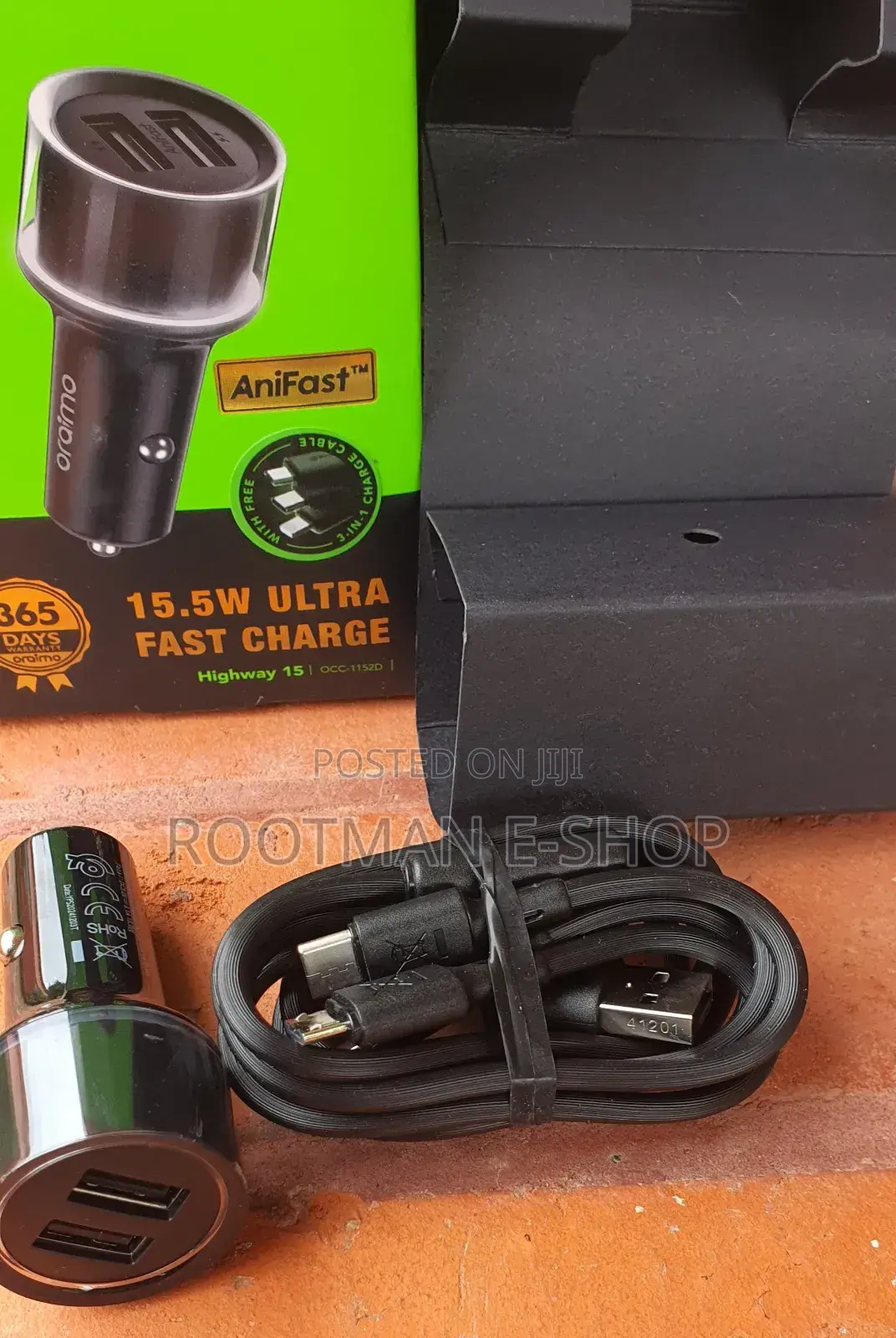 Oraimo Highway 15 15.5w Car Charger With 3-in-1 Cable
