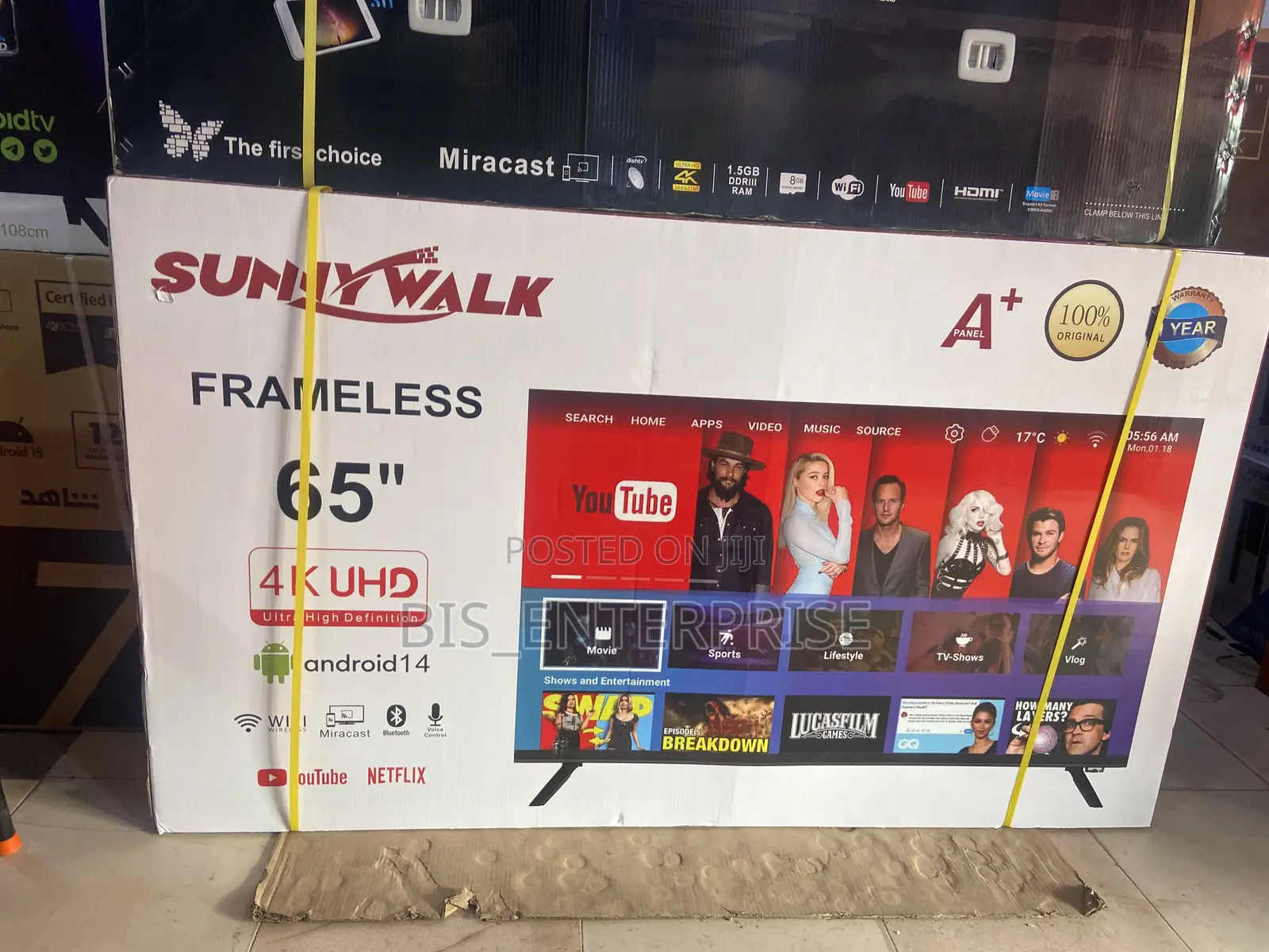 Sunny Walk Frameless 65” Smart Android Uhd