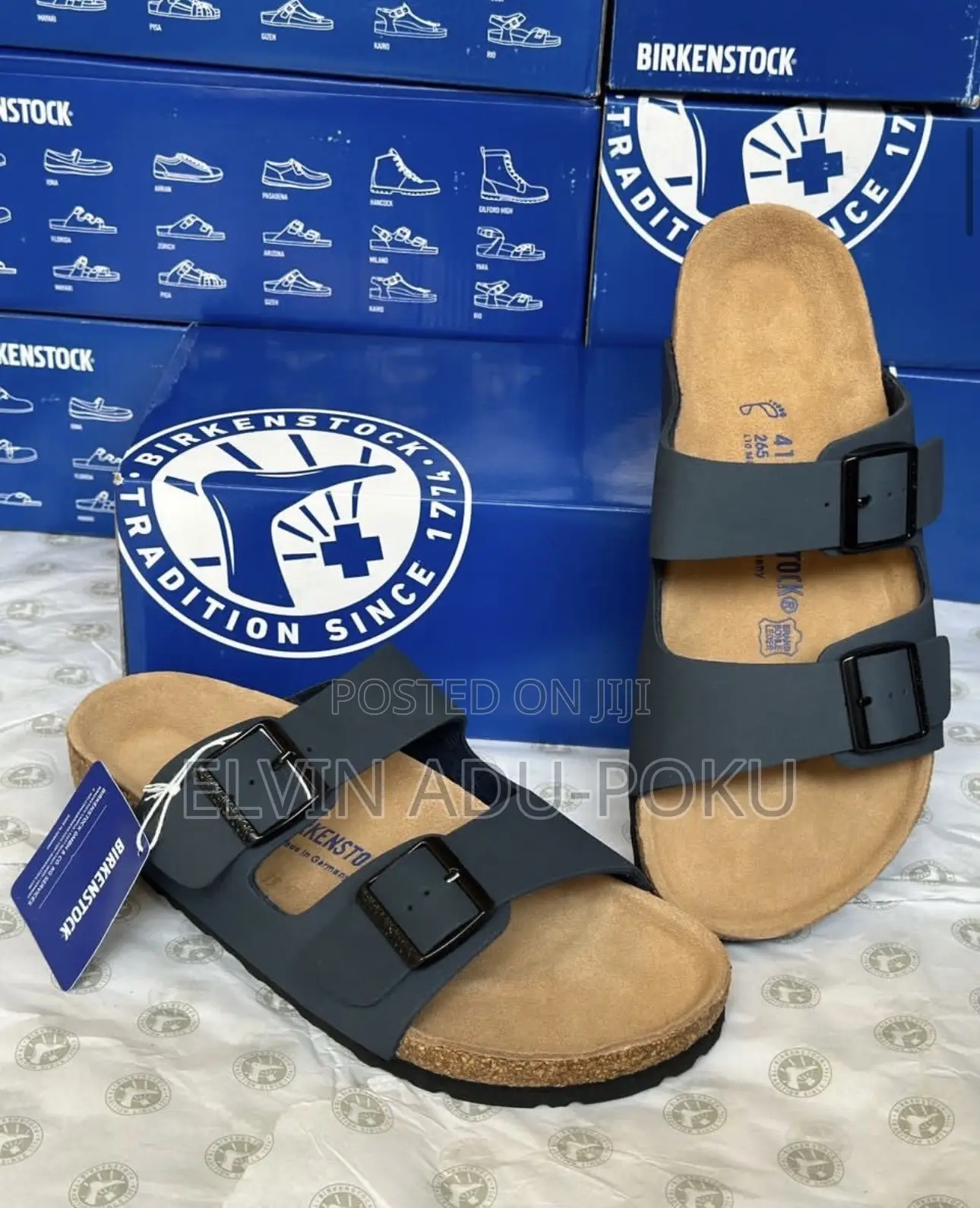 Birkenstock Arizona Flat Sandals ‘ Blue - Black ‘