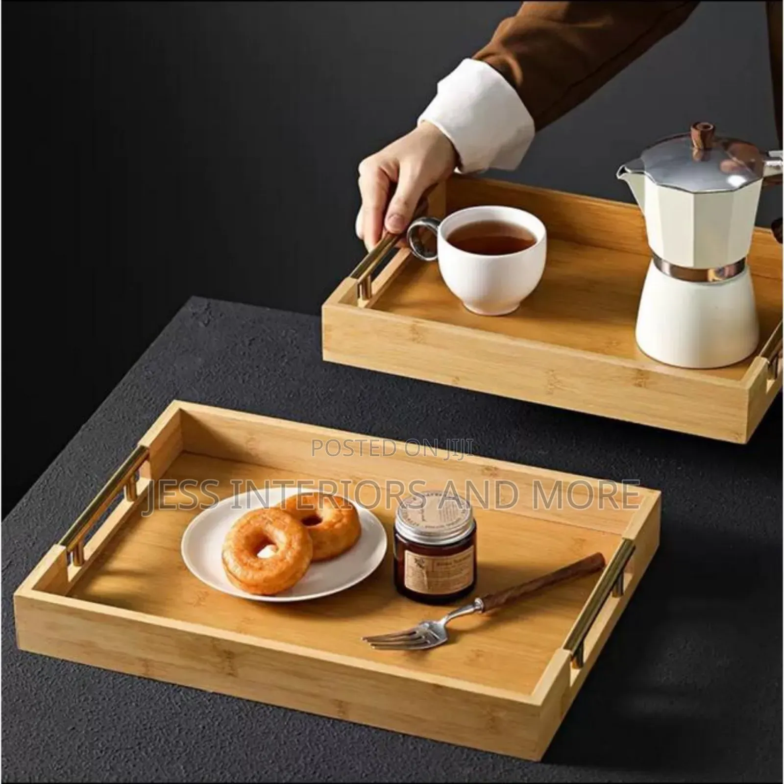 Bamboo Serving Trays 3pcs