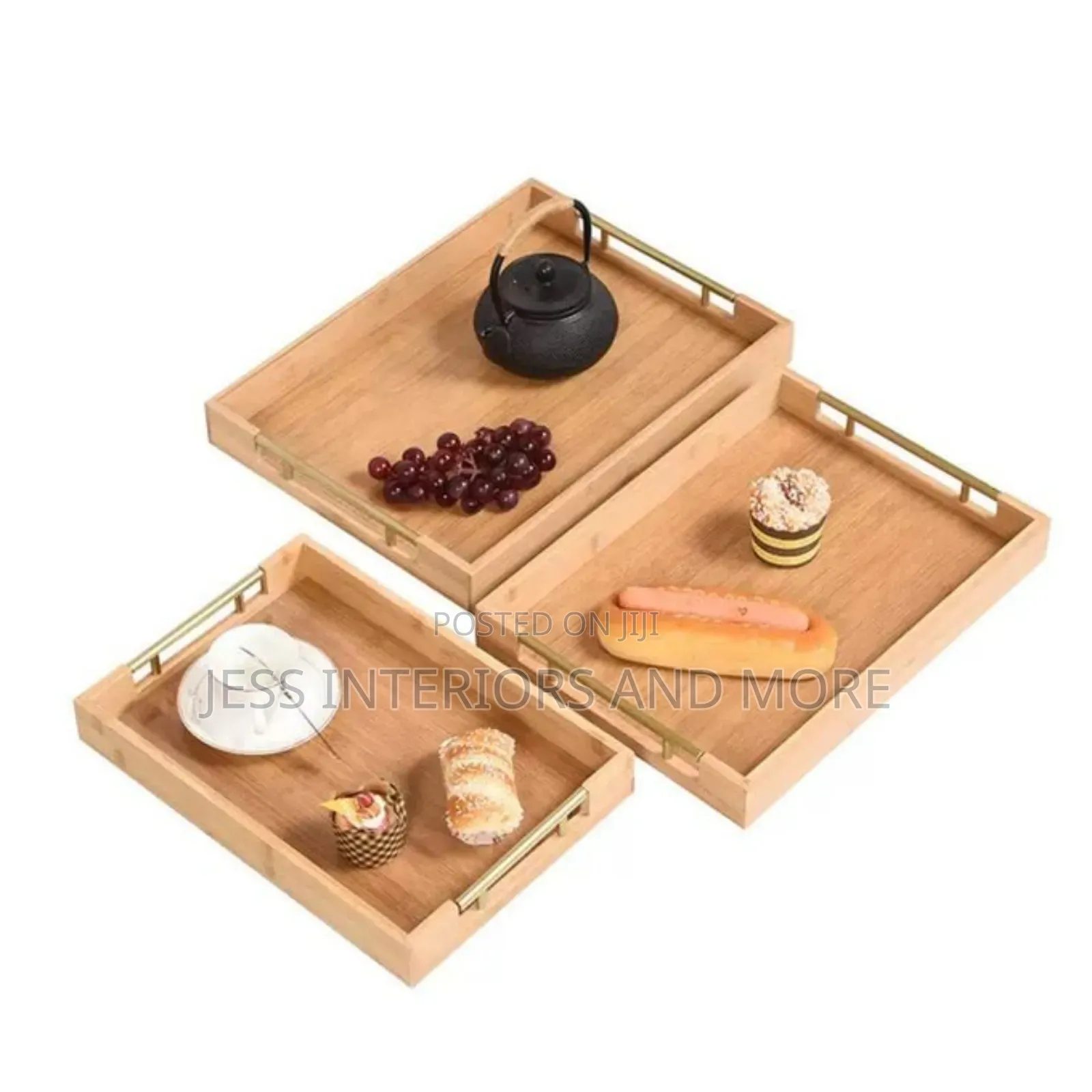 Bamboo Serving Trays 3pcs