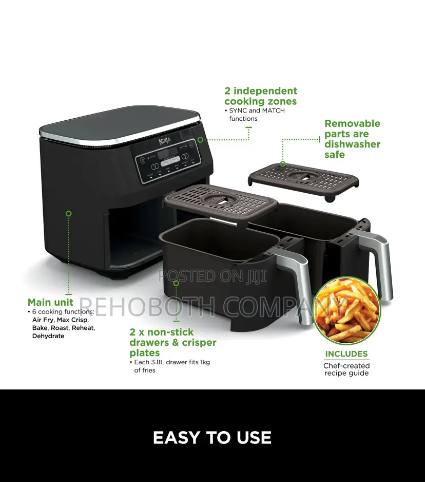 Ninja Foodi 7.6 Litre Dual Zone Digital Air Fryer