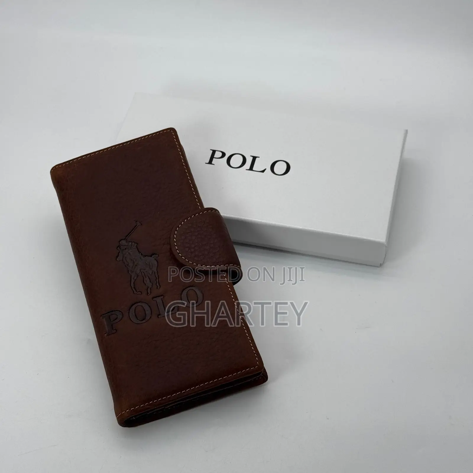 Genuine Leather Long Wallet Black Brown