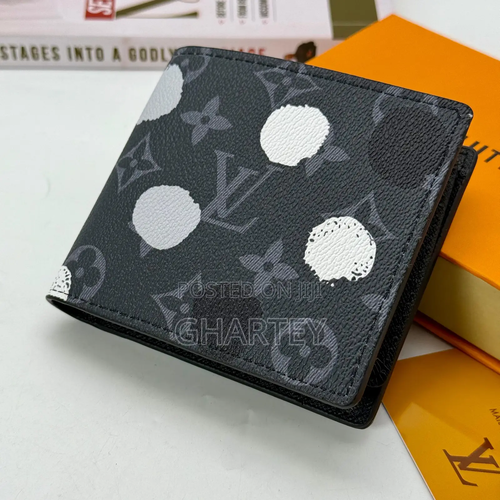 Lv Canvas Gray Black Pocket Wallet