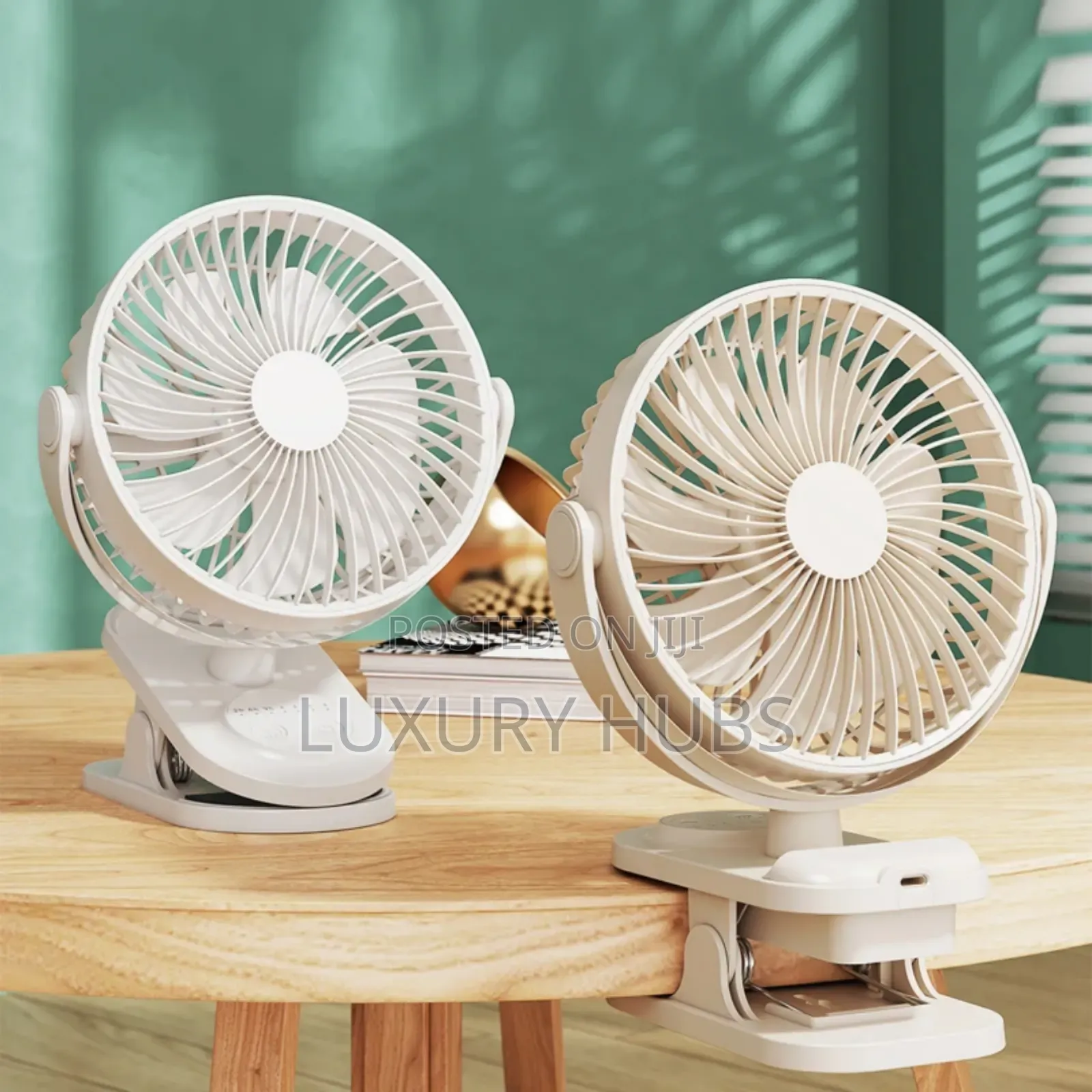 Rechargeable Clip Table Fan With Lamp
